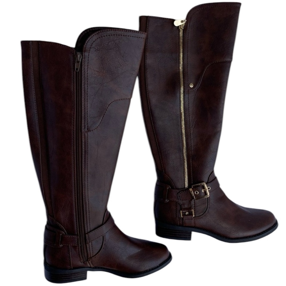 G by Guess women’s dark brown riding tall boots - NWOT - wide calf size 5M